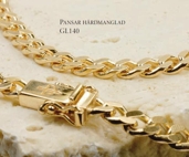Pansar manglad / Hårdmanglad halsband / armband i 18k guld