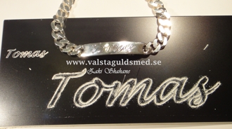 Engraving on plate special style TOMAS